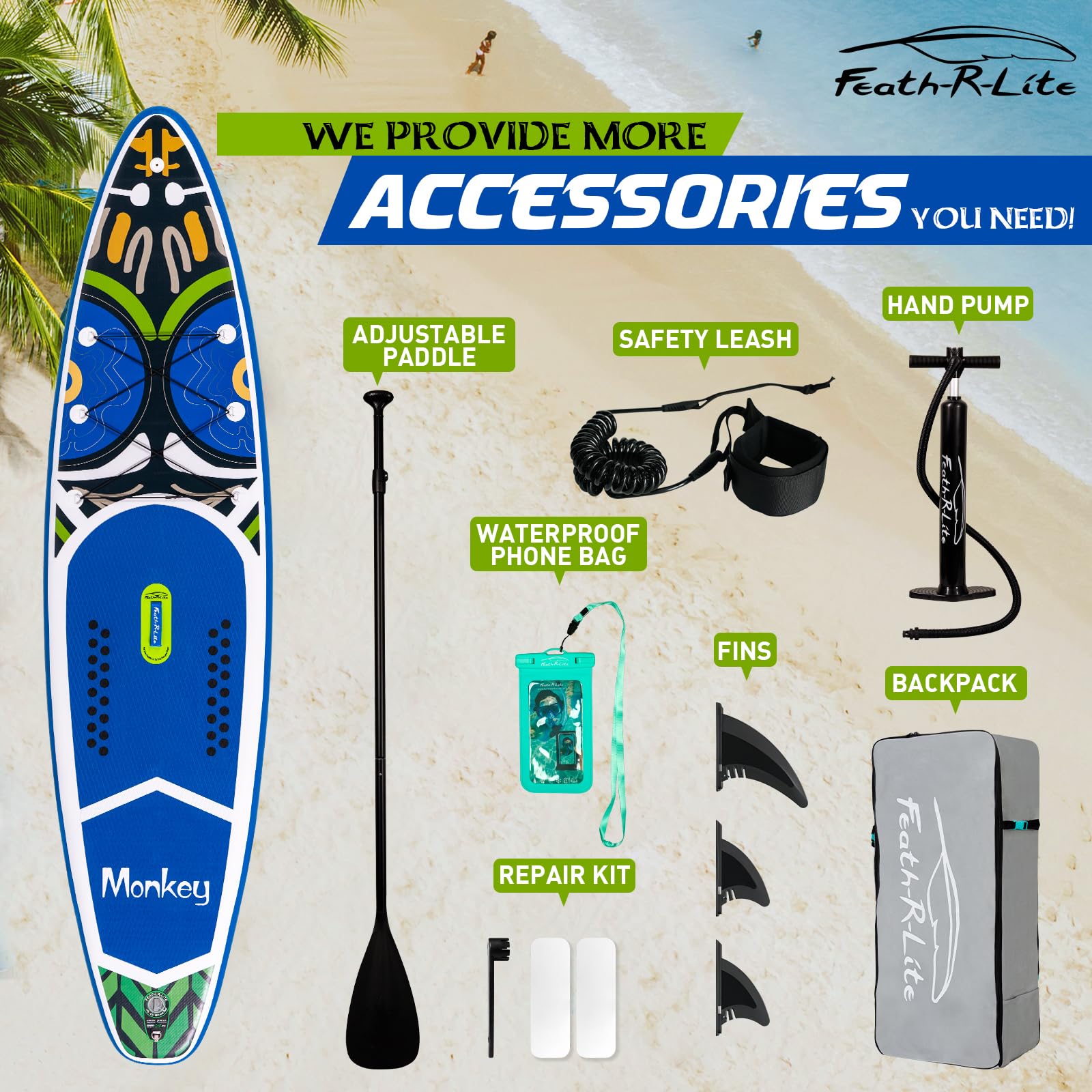 FEATH-R-LITE Inflatable Stand Up Paddle Boards Multifunctional